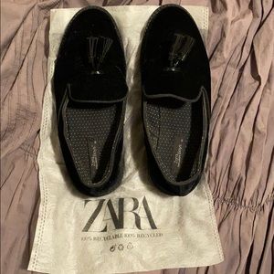 Zara Suede Smoking Slippers